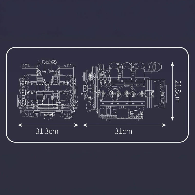 Motorised Flat 6 Engine 2375pcs