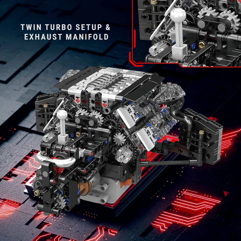 Twin Turbo W12 German Engine 871pcs