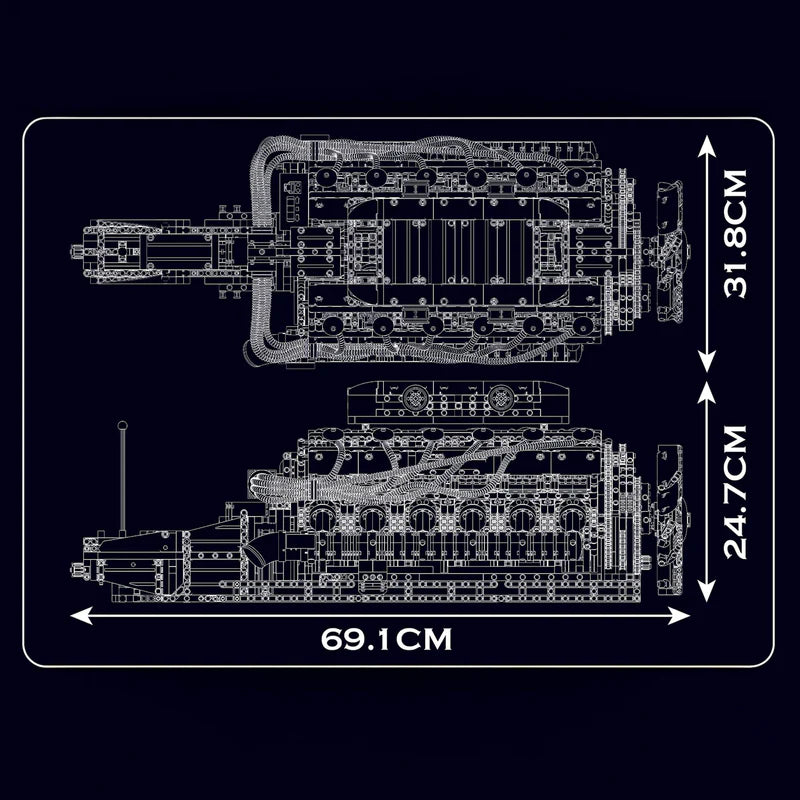 The Ultimate V12 Engine & Gearbox 3472pcs