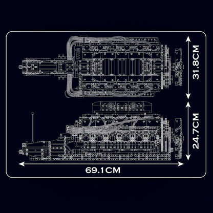 The Ultimate V12 Engine & Gearbox 3472pcs