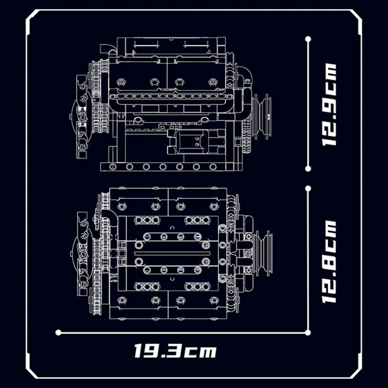 Motorised V8 Engine 552pcs