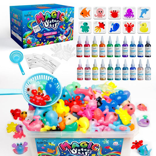 Magic Water Elf Toy Kit with Magic Gels, Molds - Imaginative Play, Christmas Gifts, Birthday Gifts, Party Favors, and Family-Friendly DIY STEM Projects