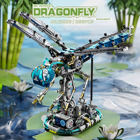 Mechanical Dragonfly Building Blocks STEM Kit 866PCS