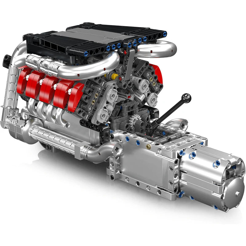 Motorised German V8 Engine With Gearbox 1169pcs