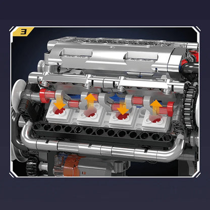 Motorised V8 Engine 552pcs