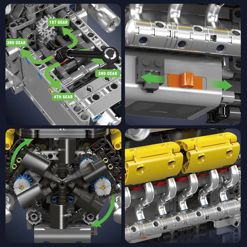 Motorised Italian Bull V12 Engine 1260pcs