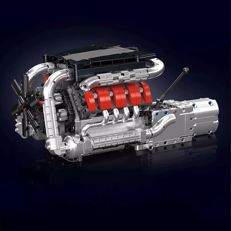 Motorised German V8 Engine With Gearbox 1169pcs