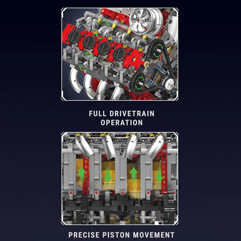 Motorised Italian V8 Engine 2718pcs