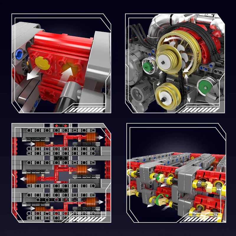 Motorised Flat 6 Engine 2375pcs