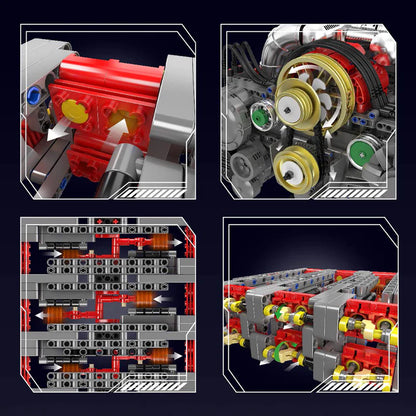 Motorised Flat 6 Engine 2375pcs
