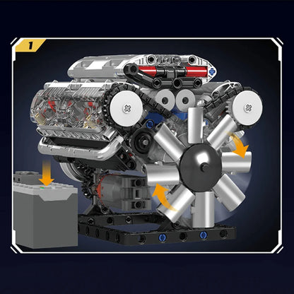 Motorised V8 Engine 552pcs