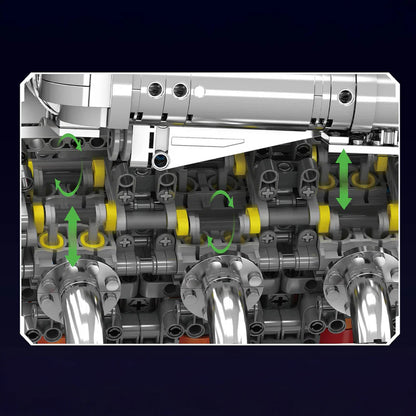The Ultimate Chrome 5.5L V8 Engine & Gearbox 2899pcs