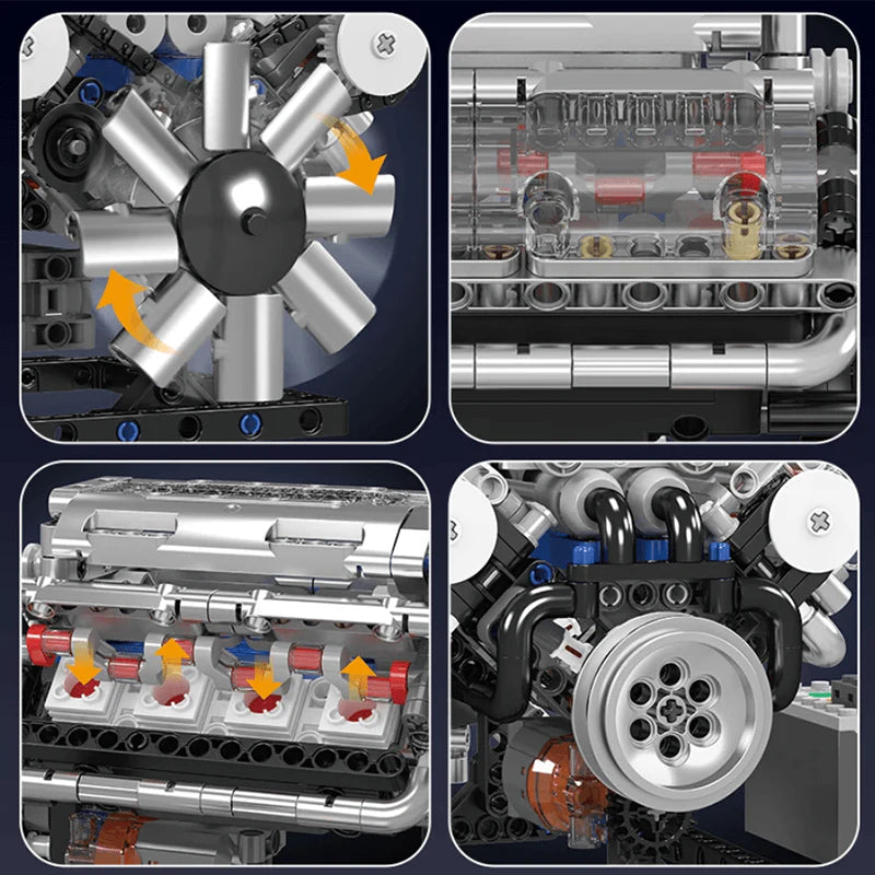 Motorised V8 Engine 552pcs