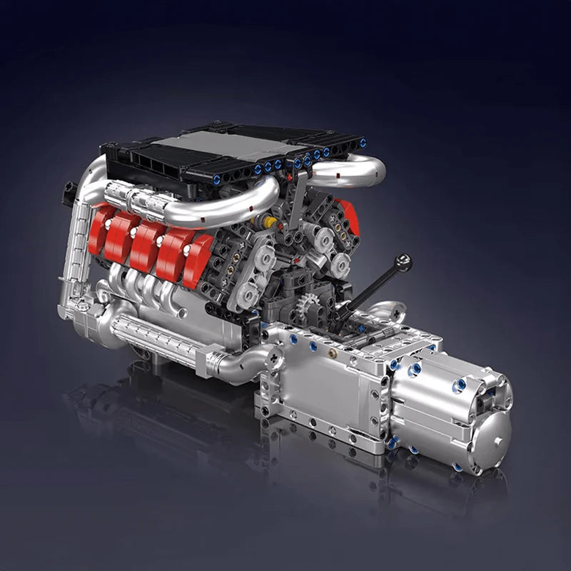 Motorised German V8 Engine With Gearbox 1169pcs