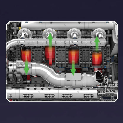 The Ultimate Chrome 5.5L V8 Engine & Gearbox 2899pcs