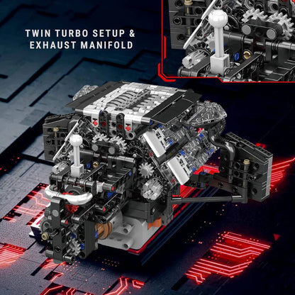 Twin Turbo W12 German Engine 871pcs