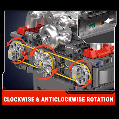 Motorised Flat 6 Engine 609pcs