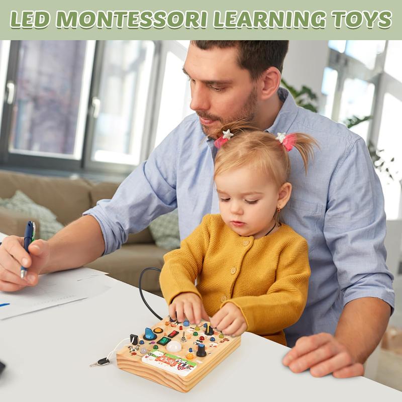 Square-Shaped Wooden Busy Board Portable Learning Kids Toys