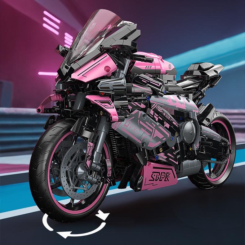 1:5 scale pink motorcycle assembly racing car