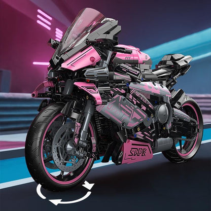 1:5 scale pink motorcycle assembly racing car