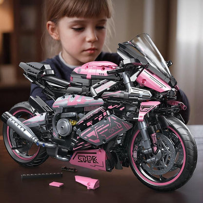 1:5 scale pink motorcycle assembly racing car