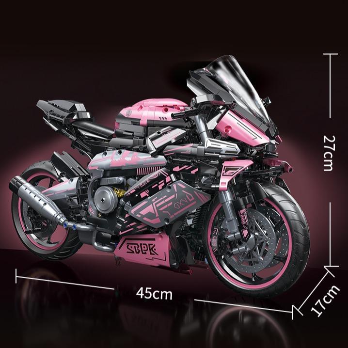 1:5 scale pink motorcycle assembly racing car