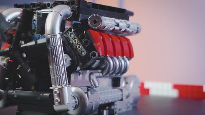 Motorised German V8 Engine With Gearbox 1169pcs