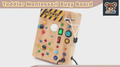 Square-Shaped Wooden Busy Board Portable Learning Kids Toys